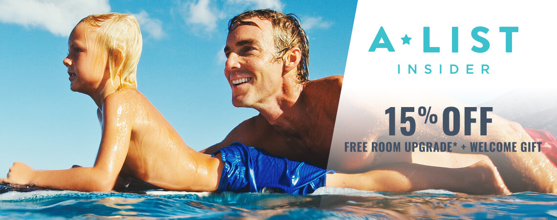 A-List Insider 15% Off. Free Room Upgrade. Welcome Gift